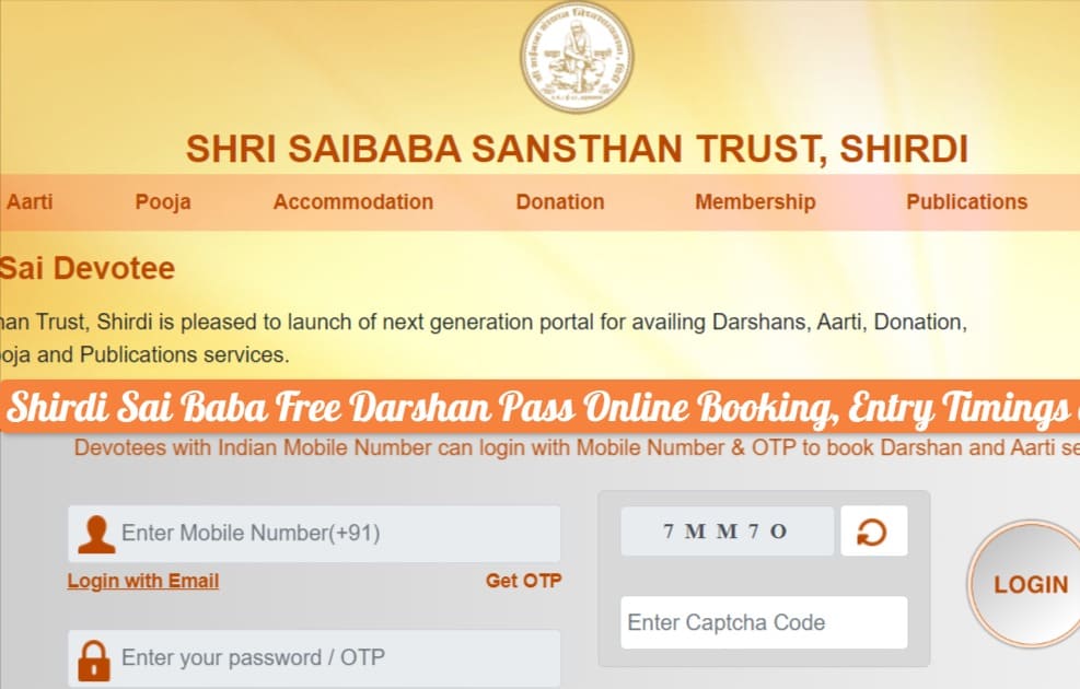 Shirdi Sai Baba Free Darshan Entry Timings & Pass Online Booking online.sai.org.in